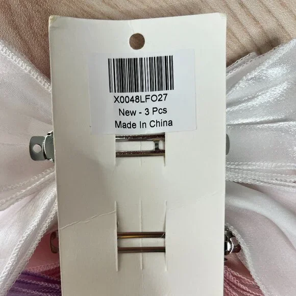 3PCS Hair Bow Ribbon Clips Hair Barrettes Women Girls Hair - Picture 4 of 4